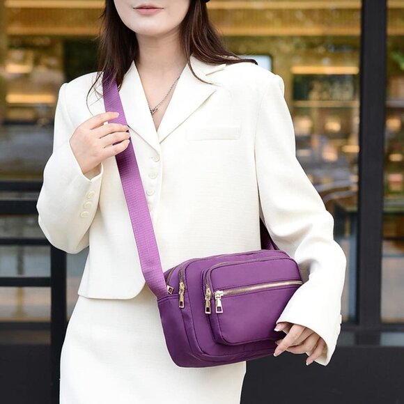 Small Nylon Crossbody Bags for Women Bright Red - Picture 8 of 8